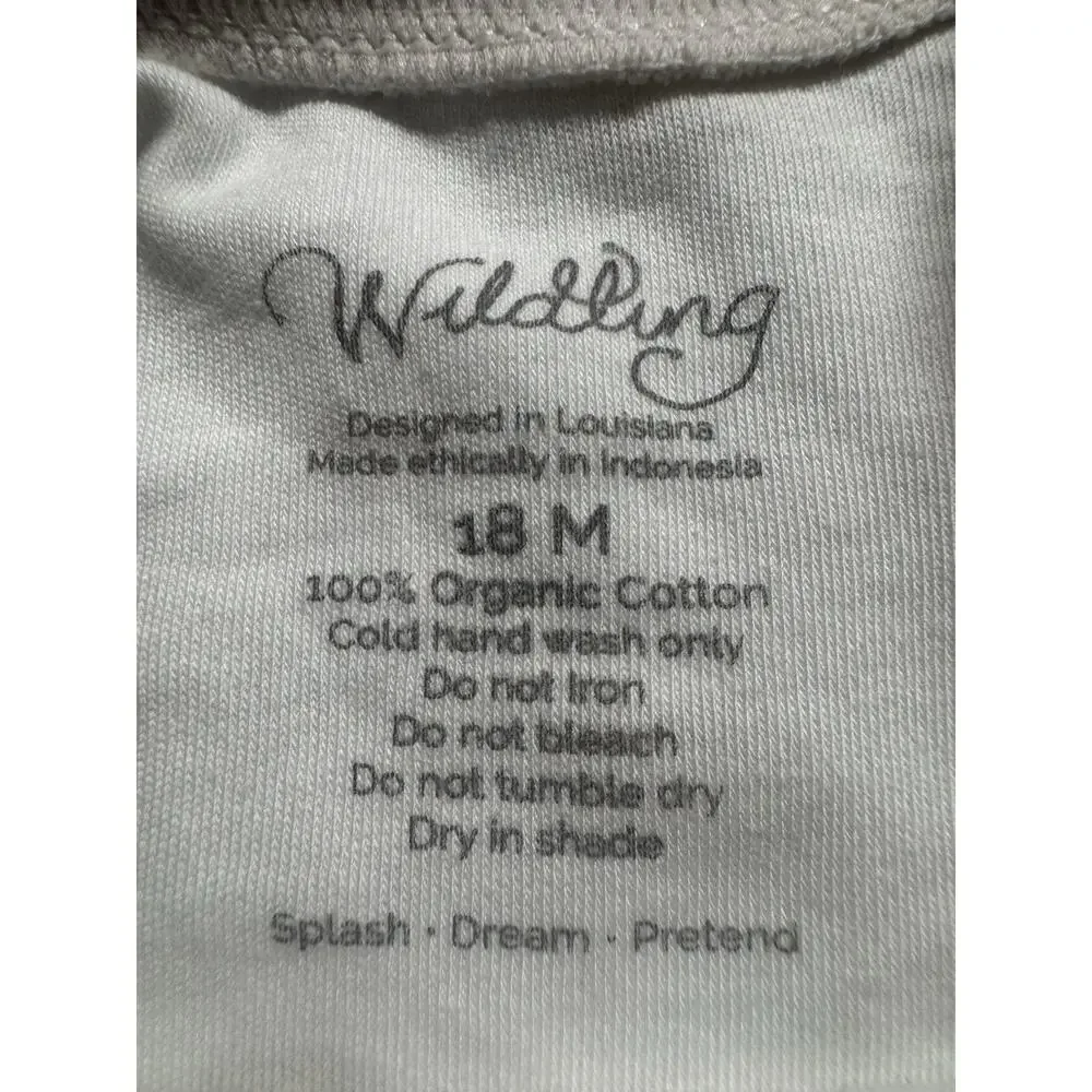 Wildling Organic Cotton 2 Pc Outfit Set 18M Cream Tee Shorts Baby Unisex